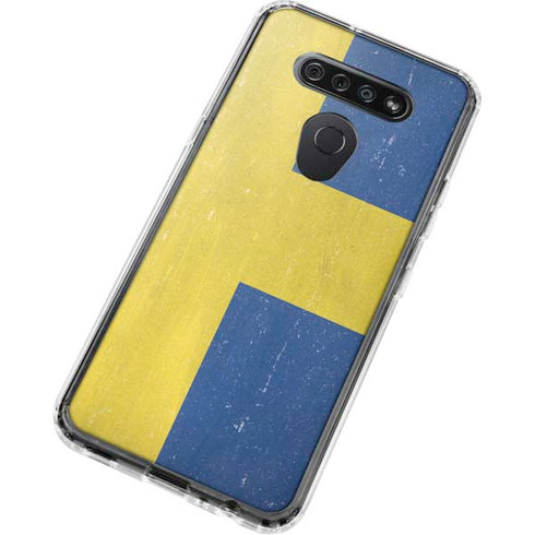 Sweden Flag Distressed LG K51/Q51 Clear Case