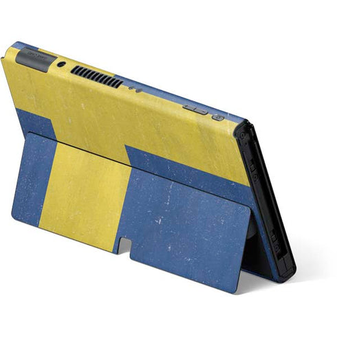 Sweden Flag Distressed Nintendo Switch OLED (2021) Skin