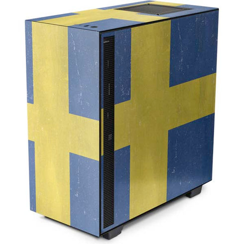 Sweden Flag Distressed NZXT H510 Compact ATX Mid-Tower Case Skin