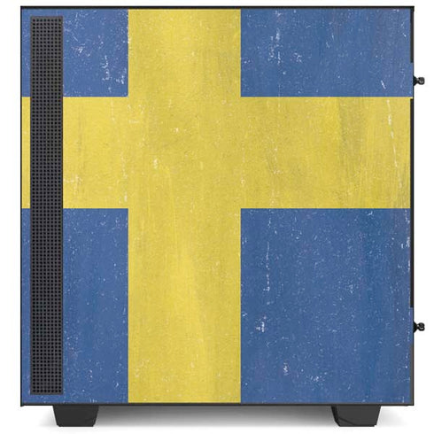 Sweden Flag Distressed NZXT H510 Compact ATX Mid-Tower Case Skin