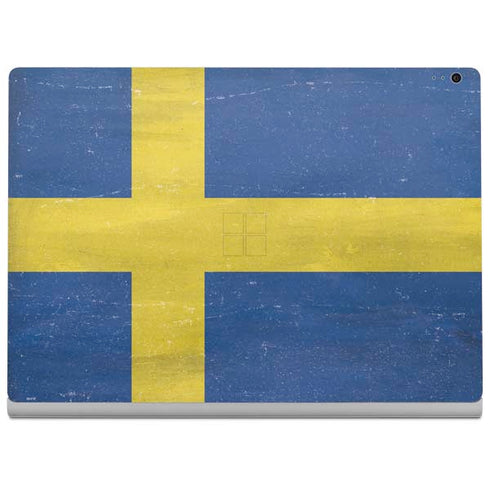 Sweden Flag Distressed Surface Book 2 15in Skin
