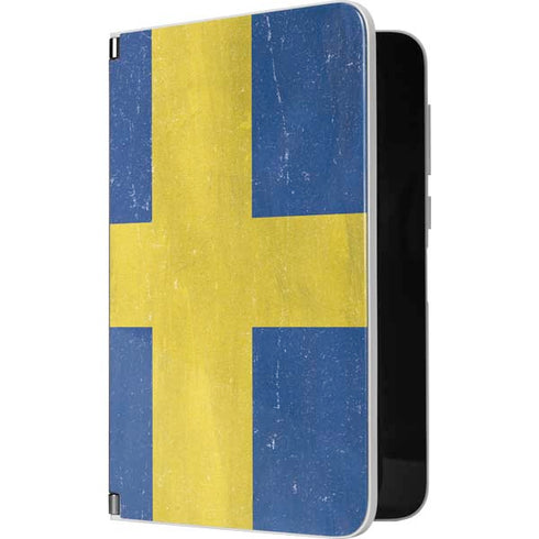 Sweden Flag Distressed Surface Duo Skin