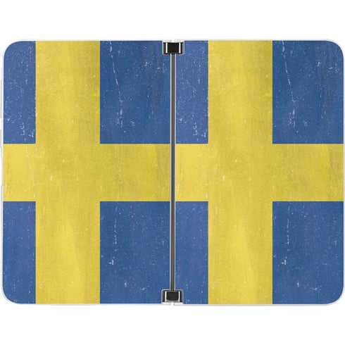 Sweden Flag Distressed Surface Duo Skin