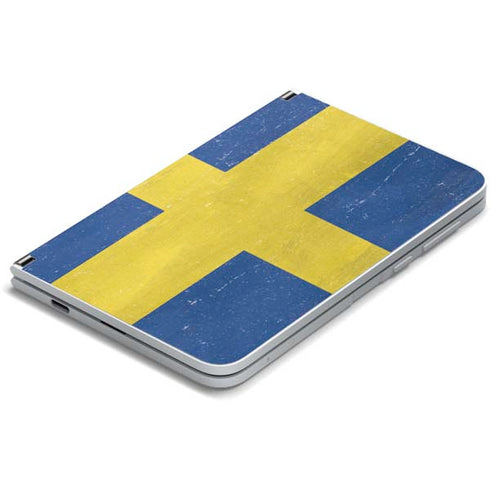 Sweden Flag Distressed Surface Duo Skin