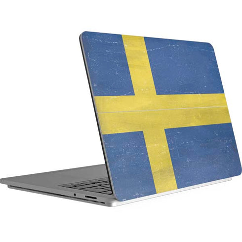 Sweden Flag Distressed Surface Laptop Studio Skin