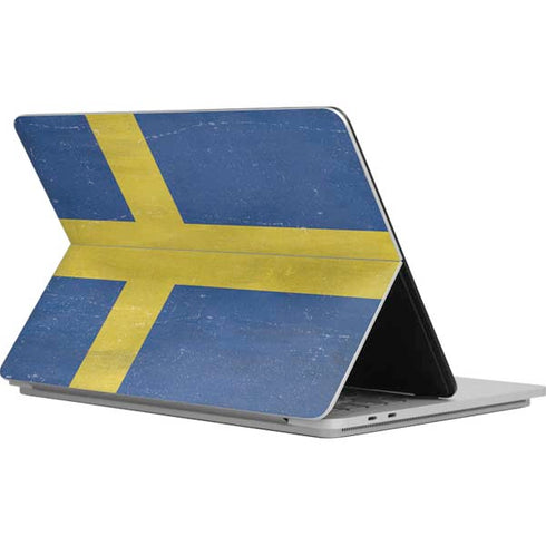 Sweden Flag Distressed Surface Laptop Studio Skin