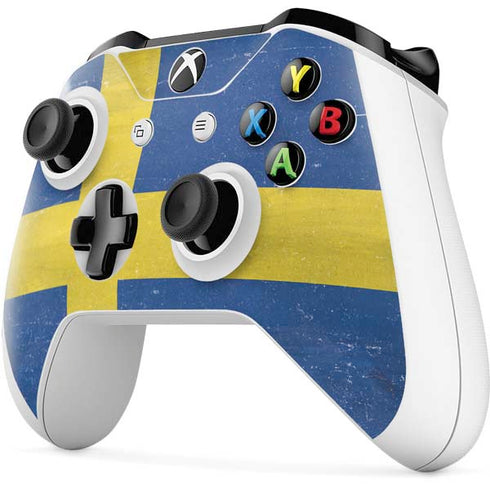 Sweden Flag Distressed Xbox One S All-Digital Edition Bundle Skin