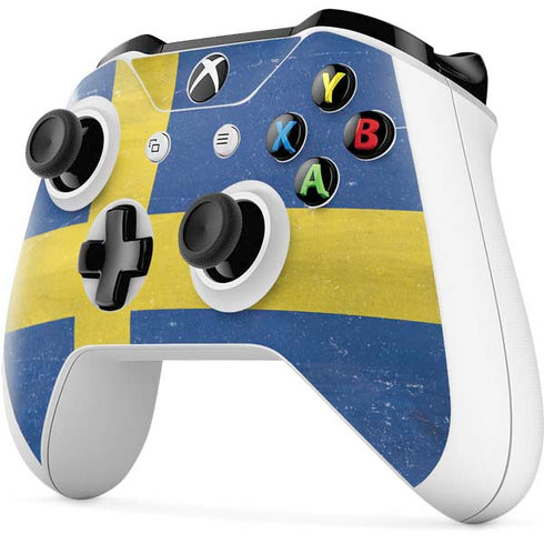 Sweden Flag Distressed Xbox One S Controller Skin