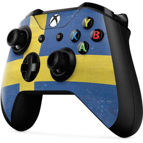 Sweden Flag Distressed Xbox One X Controller Skin