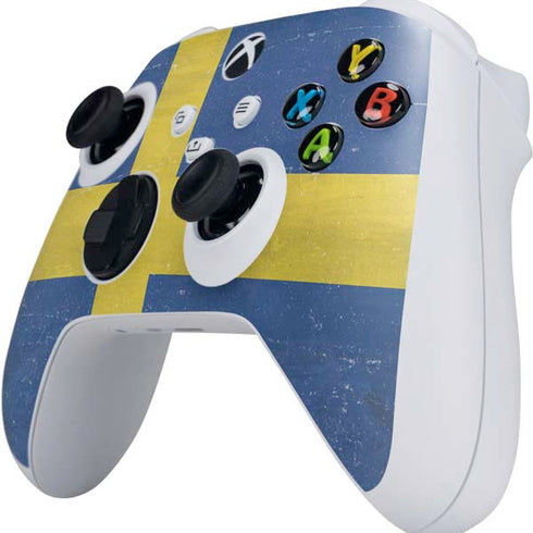 Sweden Flag Distressed Xbox Series S Controller Skin
