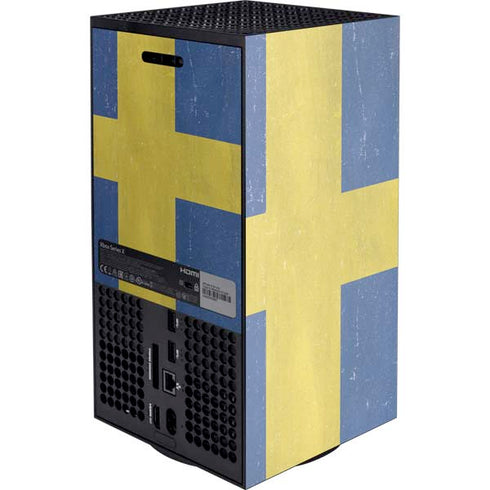 Sweden Flag Distressed Xbox Series X Console Skin