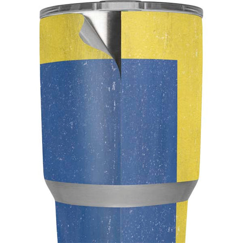 Sweden Flag Distressed Yeti 30oz Rambler Tumbler Skin