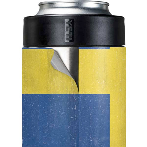 Sweden Flag Distressed Yeti Colster Can Insulator Skin