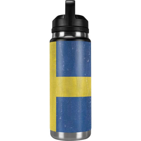 Sweden Flag Distressed YETI Rambler 26oz Bottle Skin