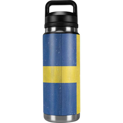 Sweden Flag Distressed YETI Rambler 26oz Bottle Skin
