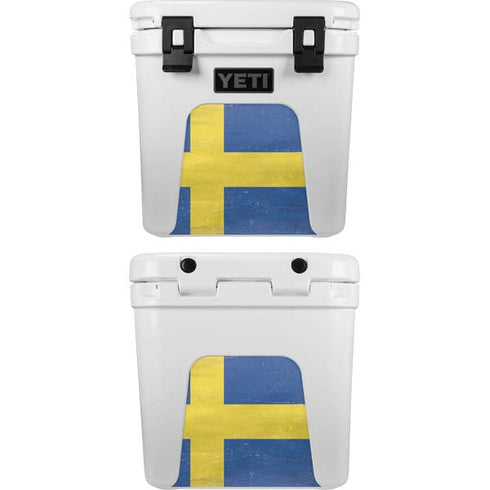 Sweden Flag Distressed YETI Roadie 24 Hard Cooler Skin