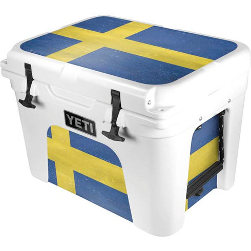 Sweden Flag Distressed YETI Tundra 35 Hard Cooler Skin