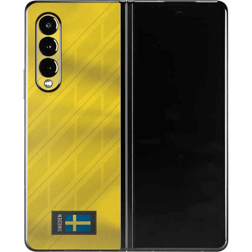 Sweden Soccer Flag Galaxy Z Fold3 5G Skin