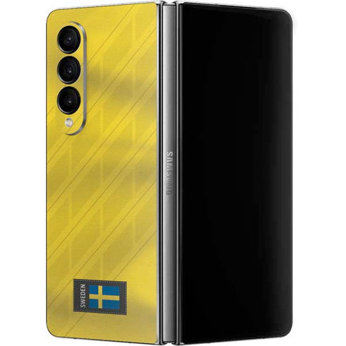 Sweden Soccer Flag Galaxy Z Fold4 5G Skin