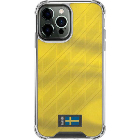 Sweden Soccer Flag iPhone 14 Pro Max Clear Case