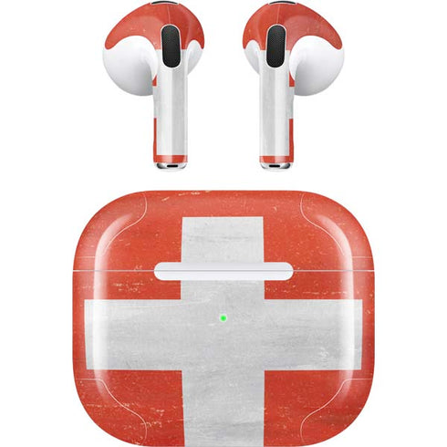 Switzerland Flag Distressed Apple AirPods (3rd Gen 2021) Skin