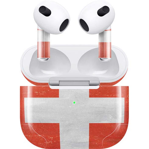 Switzerland Flag Distressed Apple AirPods (3rd Gen 2021) Skin