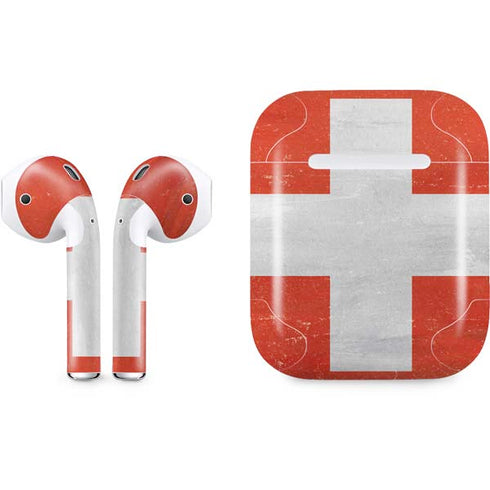 Switzerland Flag Distressed Apple AirPods Skin