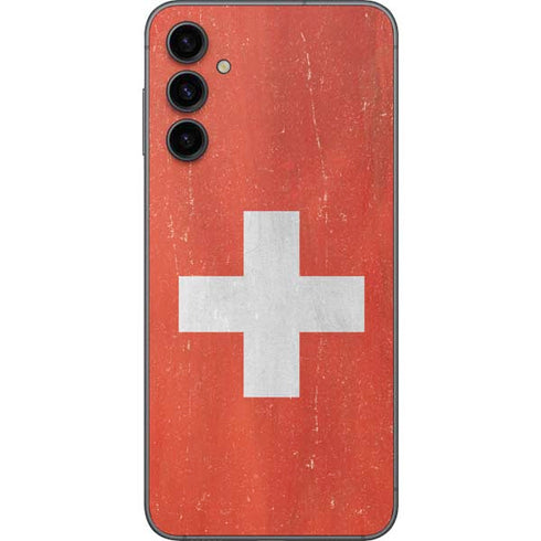 Switzerland Flag Distressed Galaxy A14 5G Skin