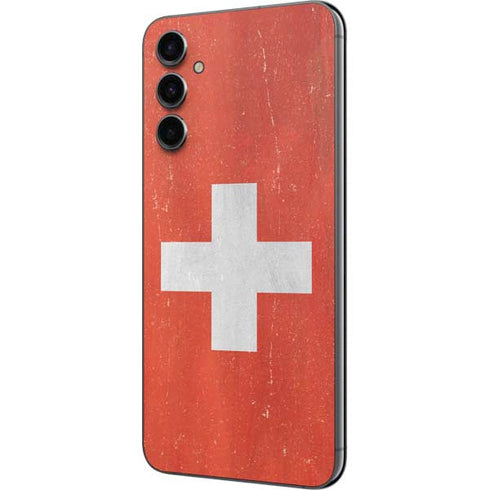 Switzerland Flag Distressed Galaxy A14 5G Skin