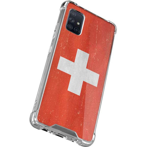 Switzerland Flag Distressed Galaxy A51 5G Clear Case