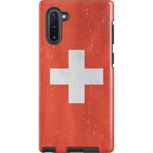 Switzerland Flag Distressed Galaxy Note 10 Pro Case