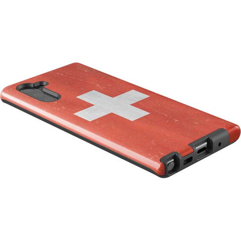 Switzerland Flag Distressed Galaxy Note 10 Pro Case