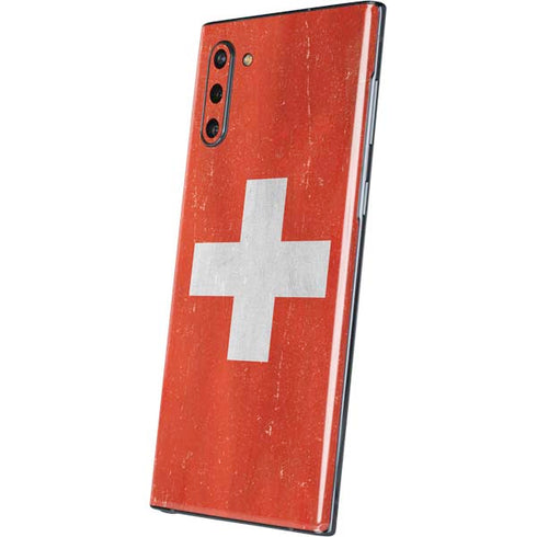 Switzerland Flag Distressed Galaxy Note 10 Skin