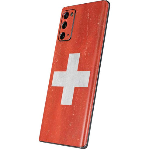 Switzerland Flag Distressed Galaxy Note20 5G Skin