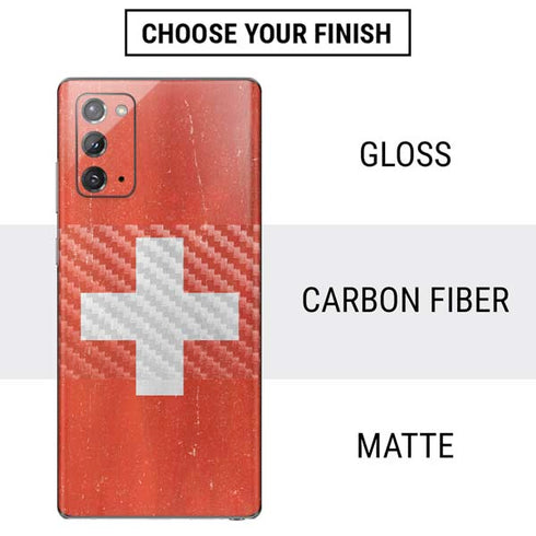 Switzerland Flag Distressed Galaxy Note20 5G Skin