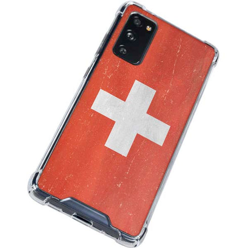 Switzerland Flag Distressed Galaxy S20 FE Clear Case