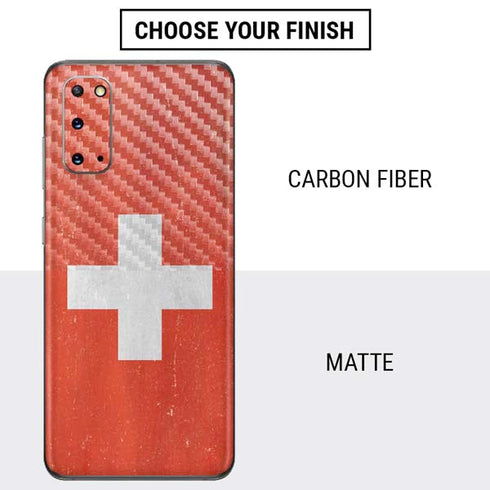 Switzerland Flag Distressed Galaxy S20 Skin