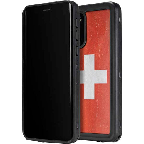 Switzerland Flag Distressed Galaxy S20 Waterproof Case