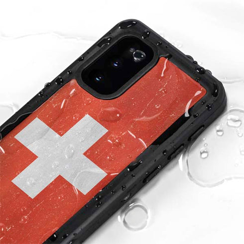 Switzerland Flag Distressed Galaxy S20 Waterproof Case