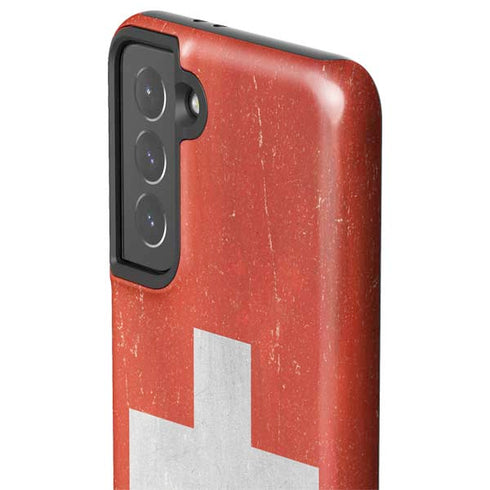 Switzerland Flag Distressed Galaxy S21 5G Pro Case