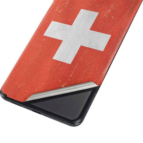 Switzerland Flag Distressed Galaxy S21 5G Skin