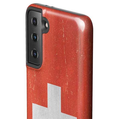 Switzerland Flag Distressed Galaxy S21 FE Pro Case