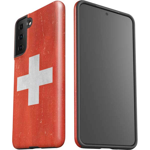 Switzerland Flag Distressed Galaxy S21 FE Pro Case