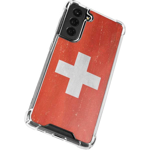 Switzerland Flag Distressed Galaxy S22 Plus Clear Case