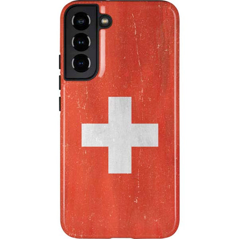 Switzerland Flag Distressed Galaxy S22 Plus Pro Case