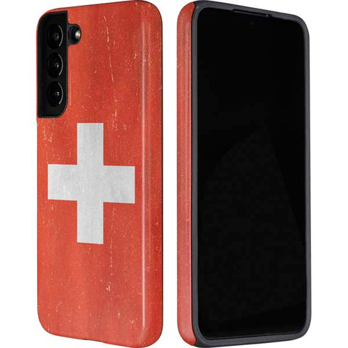 Switzerland Flag Distressed Galaxy S22 Plus Pro Case