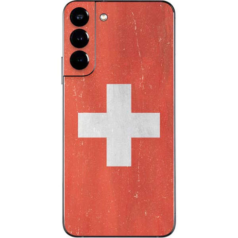Switzerland Flag Distressed Galaxy S22 Plus Skin