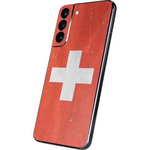 Switzerland Flag Distressed Galaxy S22 Plus Skin