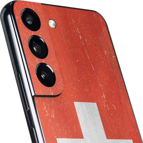 Switzerland Flag Distressed Galaxy S22 Plus Skin