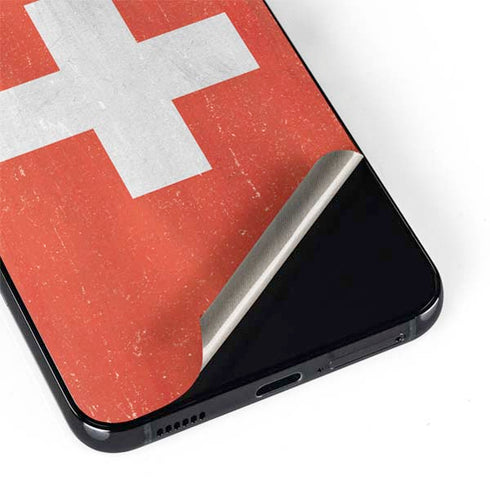 Switzerland Flag Distressed Galaxy S22 Plus Skin